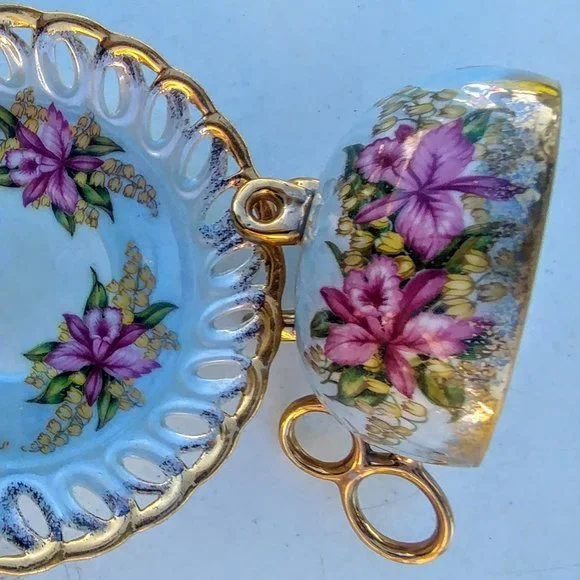 L.M. Royal Halsey very fine china cup & saucer set - Picture 5 of 10